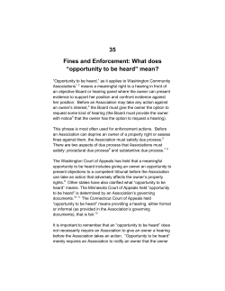 35 Fines and Enforcement: What does opportunity to be heard mean?