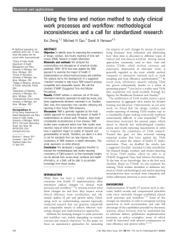 Using the time and motion method to study clinical work processes
