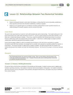 Lesson 13: Relationships Between Two Numerical Variables