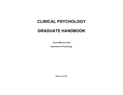 Clinical Psychology Graduate Handbook