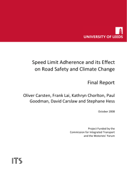 Speed Limit Adherence and its Effect on Road Safety and Climate