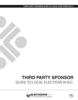 Third Party Sponsor Guide to Local Elections in B.C.