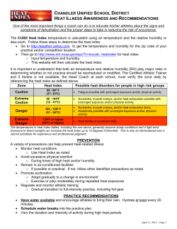 CUSD Heat Index Protocol - Chandler Unified School District