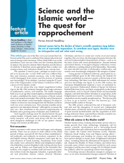 Science and the Islamic world&mdash; The quest for rapprochement