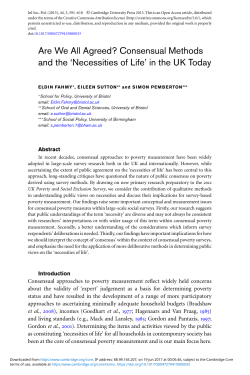 Are We All Agreed? Consensual Methods and the `Necessities of