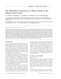 The Microbial Generation of Nitric Oxide in the Human Oral Cavity