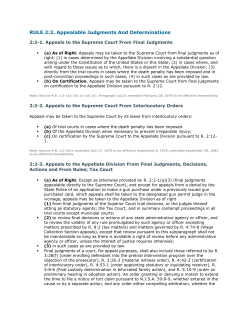 Appealable Judgments and Determinations
