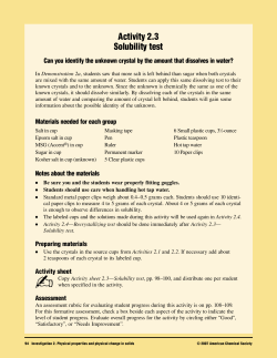 Activity 2.3 Solubility test