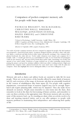Comparison of pocket-computer memory aids for people with brain