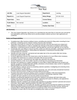 Loan Support Specialist I Department - Macon