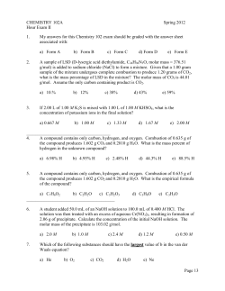 CHEMISTRY 102A Spring 2012 Hour Exam II Page 13 1. My