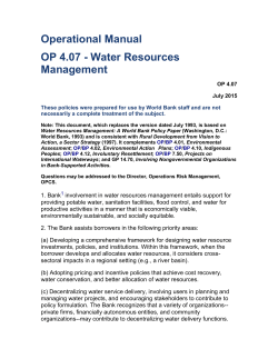 Operational Manual OP 4.07 - Water Resources Management