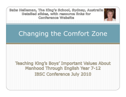 Changing the Comfort Zone - International Boys` Schools Coalition