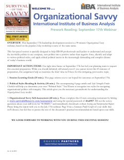 Organizational Savvy