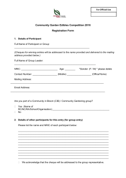 Community Garden Edibles Competition 2016 Registration Form