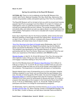 Spring into activities at the Royal BC Museum VICTORIA, BC–There