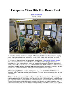 Computer Virus Hits US Drone Fleet
