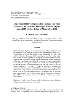 Experimental Investigation for Various Injection Pressure and
