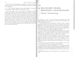 recovery from western civilization