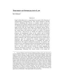 THEORIES OF IMMIGRATION LAW Kit Johnson