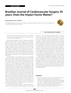 Brazilian Journal of Cardiovascular Surgery 30 years: Does