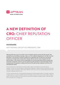 a new definition of cro: chief reputation officer