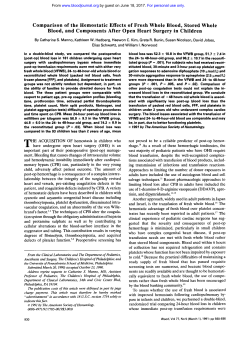 Comparison of the Hemostatic Effects of Fresh