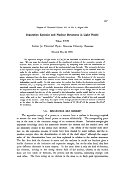 107 Separation Energies and Nuclear Structures in Light Nuclei &sect; I