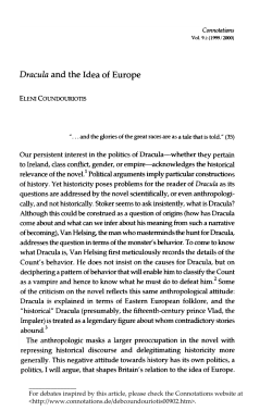 Dracula and the Idea of Europe - Connotations: A Journal for Critical