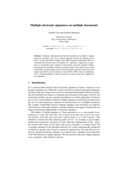Multiple electronic signatures on multiple