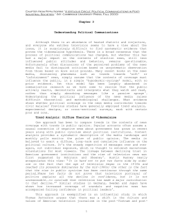 1 Chapter 3 Understanding Political Communications Although