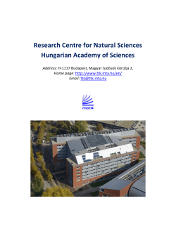 Research Centre for Natural Sciences Hungarian