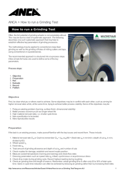 ANCA - How to run a Grinding Test