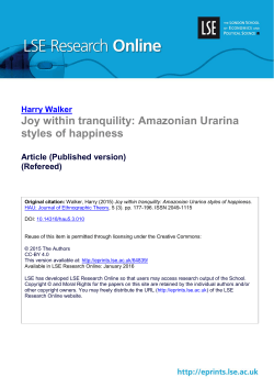 Joy within tranquility: Amazonian Urarina styles of happiness