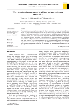 Effect of carbonation sources and its addition levels on carbonated