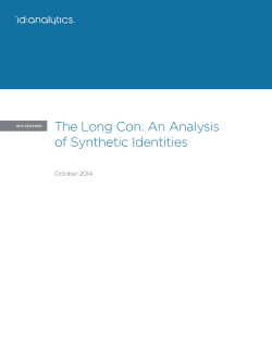 The Long Con: An Analysis of Synthetic Identities