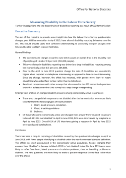 Measuring Disability in the Labour Force Survey