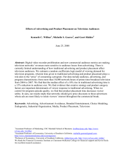 Effects of Advertising and Product Placement on