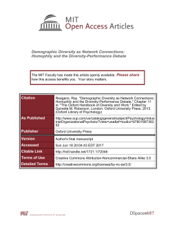 Demographic Diversity as Network Connections: Homophily and the