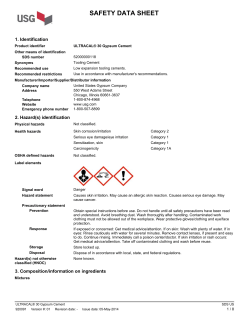 USG Ultracal&reg; 30 Gypsum Cement SDS (English - Coast Fiber-Tek