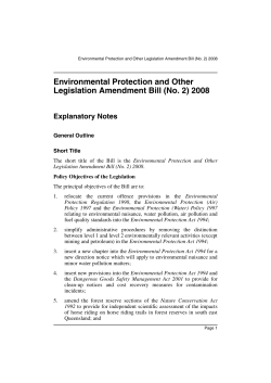 Environmental Protection and Other Legislation Amendment Bill (No