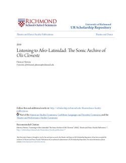 Listening to Afro-Latinidad: The Sonic Archive of Ol&uacute; Clemente