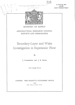 Boundary=Layer,~ and Wake Invesngan©n ~n Supersonic Fk>w