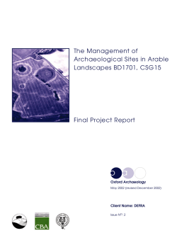 Management of Archaeological Sites in Arable