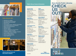 Other NS Libraries - Pictou-Antigonish Regional Library