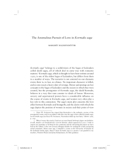 The Anomalous Pursuit of Love in Kormaks saga