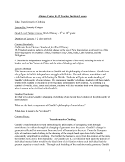 1 Ahimsa Center K-12 Teacher Institute Lesson Title: Transformative