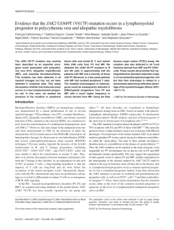 Evidence that the JAK2 G1849T (V617F) mutation occurs