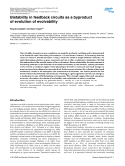 Bistability in feedback circuits as a byproduct of evolution of