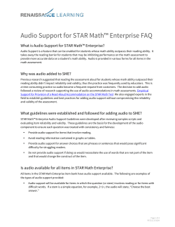 Audio Support for STAR Math&trade; Enterprise FAQ